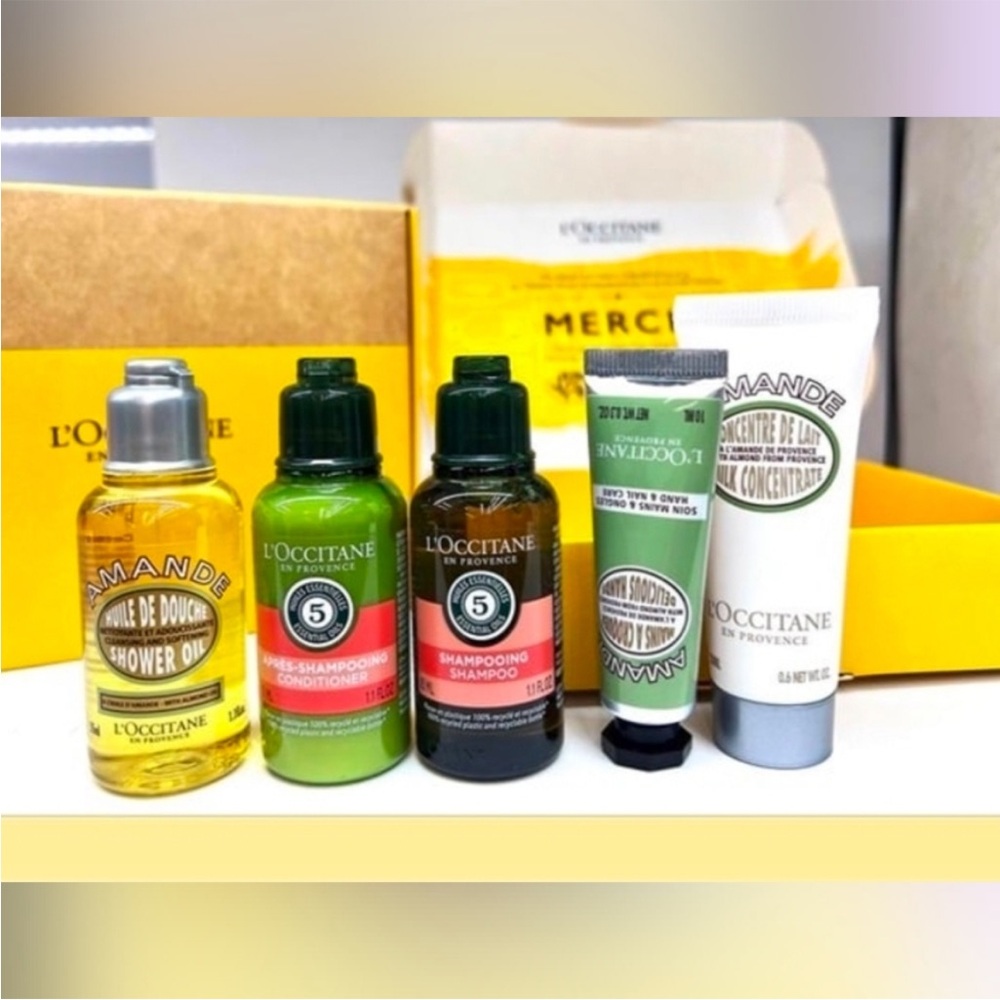 Empty bottles Le Provence L'OCCITANE Almond and Aromachologie Collection